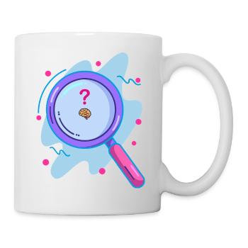 Searching for the brain with a magnifying glass - Mug - white - Right