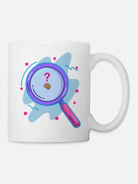 Searching for the brain with a magnifying glass - Mug - white