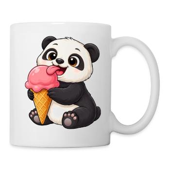 Panda Glace Animaux Art Enfants Été Kawa - Mug blanc - blanc - Droite