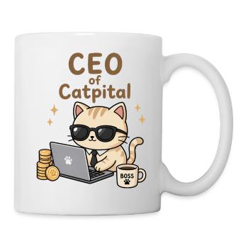 CEO of Catpital | Funny cat motif - Mug - white - Right