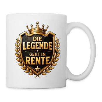 Die Legende geht in Rente - Tasse - Weiß - Rechts
