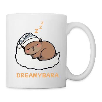 Capybara Dreamybara Black –Cute Sleep Night Shirt - Mug - white - Right