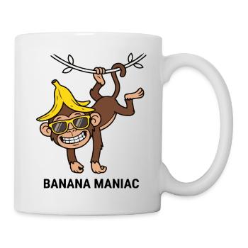 Banana Maniac Cool Monkey Sunglasses Art - Mug - white - Right