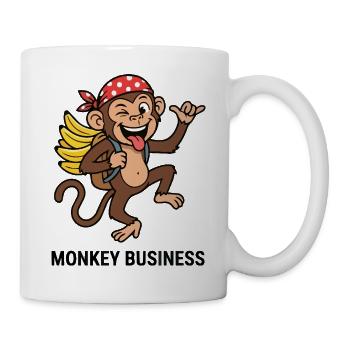 Affengeschäft Abenteuer Reisender Affe - Tasse - Weiß - Rechts
