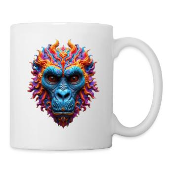 Lebendiger Flammen-Gorilla - Tasse - Weiß - Rechts