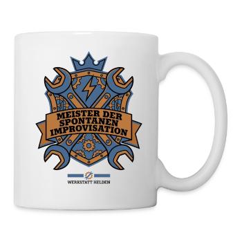 Handwerker Improvisation Wappen Design - Tasse - Weiß - Rechts
