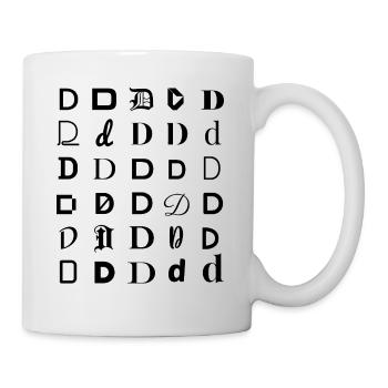 Typography D letter mosaic design. - Mug - white - Right