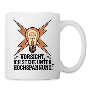 Elektriker Hochspannung Vintage Job Design - Tasse - Weiß - Rechts