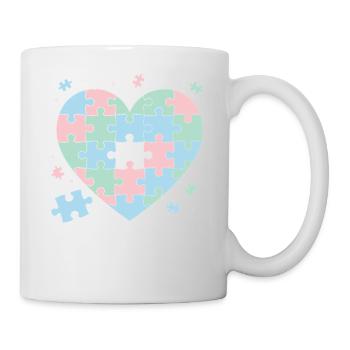 Puzzeln, Hobby, Geduld, Spruch Design - Tasse - Weiß - Rechts