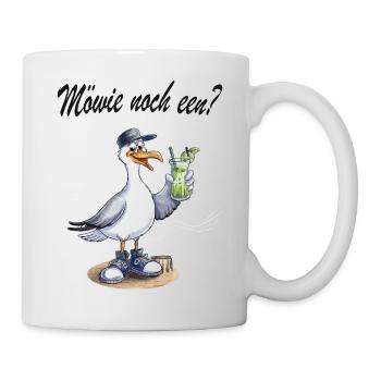 Möwe - Möwie noch een Plattdeutsch Nordsee Humor - Tasse - Weiß - Rechts