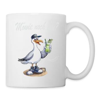 Möwe  Möwie noch een Nordsee Humor Plattdeutsch - Tasse - Weiß - Rechts