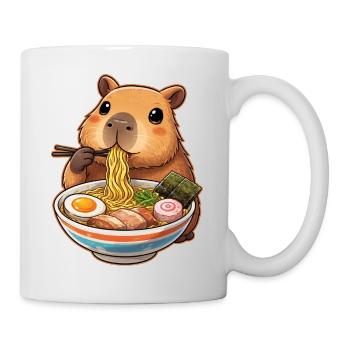Capybara isst Ramen Nudeln - Tasse - Weiß - Rechts