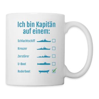 Capitaine sur un bateau à rames - Mug blanc - blanc - Droite