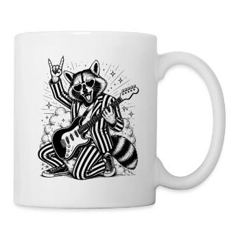 Raccoon with Guitar Motif - Mug - white - Right