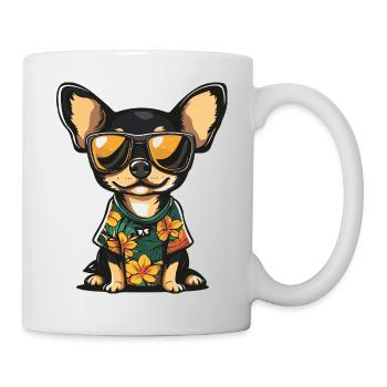 Chihuahua Hund Comic Urlaub - Tasse - Weiß - Rechts