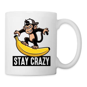 Affe auf Banane bleibt verrückt - Tasse - Weiß - Rechts