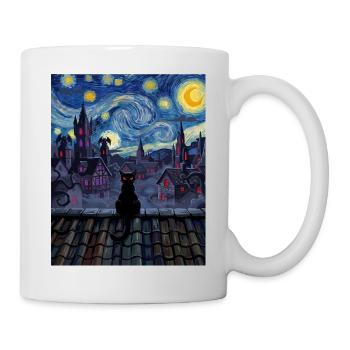 Moonlit Rooftop Cat Noir - Mug - white - Right