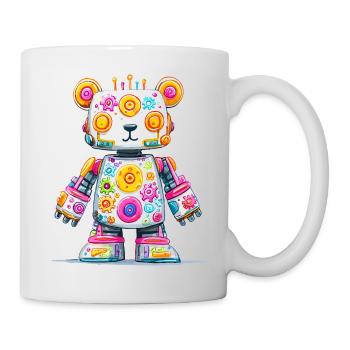 Colorful Robot Bear Neon Print - Mug - white - Right