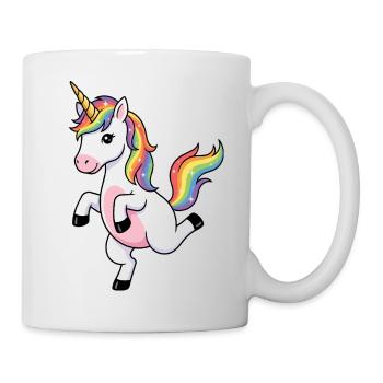 Regenbogen-Einhorn-Funkeln - Tasse - Weiß - Rechts