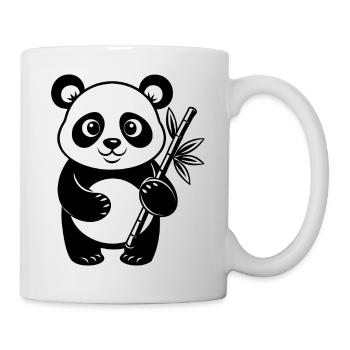 Panda mit Bambus - Tasse - Weiß - Rechts