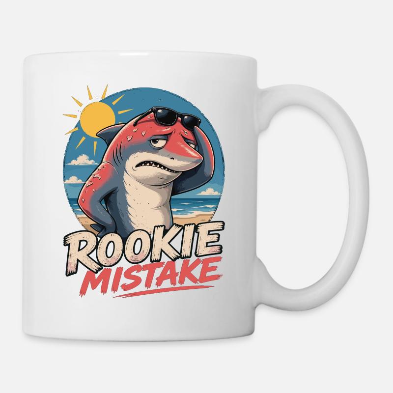 Rookie Mistake - Beach Shark - Mug - white