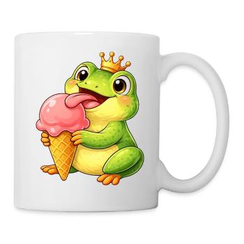 Süßer Frosch mit Eiskrone Sommer Eiscreme Cartoon - Mug - white - Right