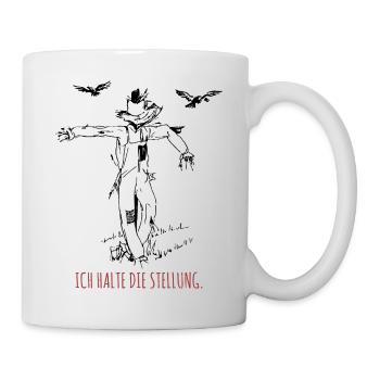 Ich halte die Stellung Lustiges Shirt  - Tasse - Weiß - Rechts