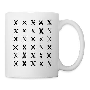 Typographie : design de mosaïque de lettres monogrammes X - Mug blanc - blanc - Droite
