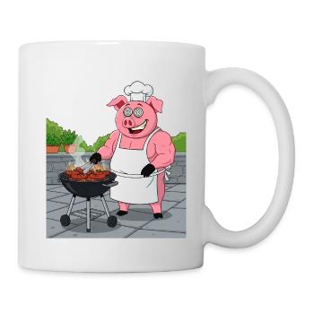 Grilling cozy pig - Mug - white - Right