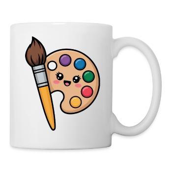 Painter Brush and Paint Palette - Mug - white - Right