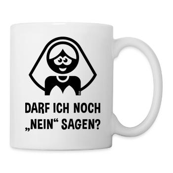 Braut – Darf Ich Noch „Nein“ Sagen? (JGA / Black) - Tasse - Weiß - Rechts
