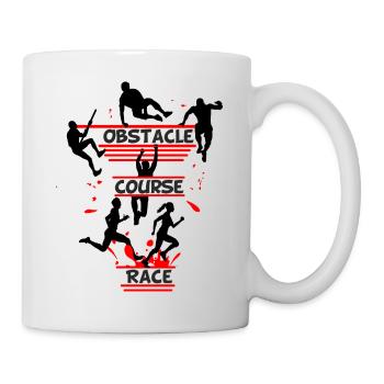 Course d’obstacles – Silhouette Full Action - Mug blanc - blanc - Droite