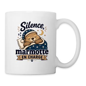 Silence marmotte en charge - Mug blanc - blanc - Droite