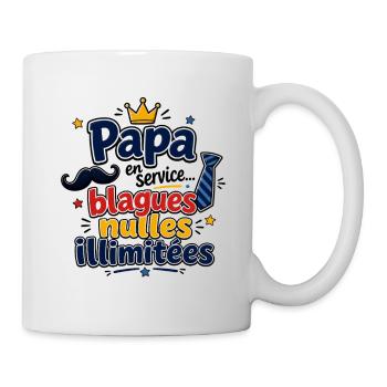 Papa blagues nulles illimitées - Mug blanc - blanc - Droite