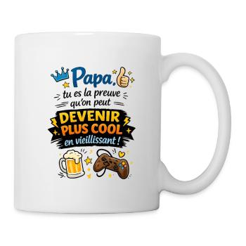 Papa, preuve que l'âge brille - Mug blanc - blanc - Droite