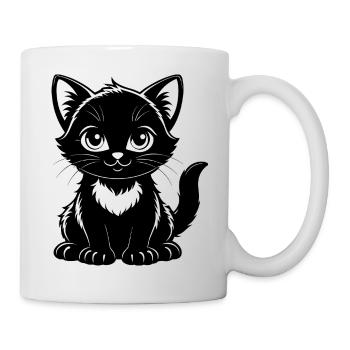 Chat mignon - Mug blanc - blanc - Droite