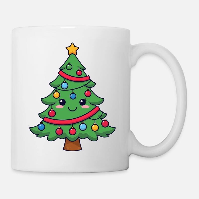 Look cartoon de sapin de Noël câlin - Mug blanc - blanc