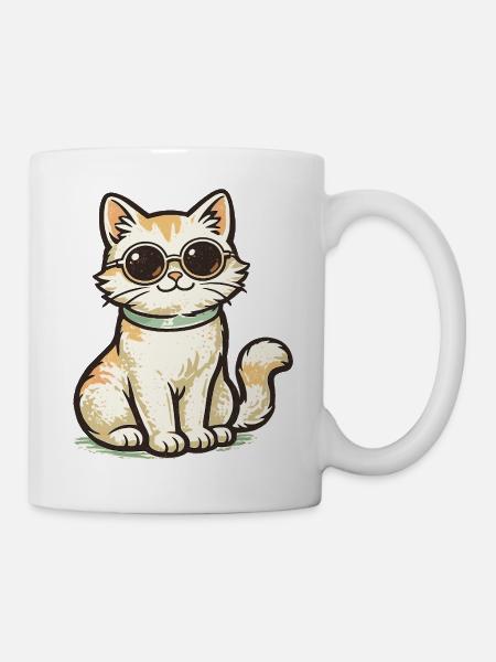 Coole Katze - Tasse - Weiß