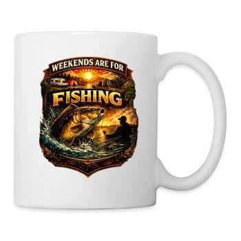 Weekends Are For Fishing – Carp Angler Design - Mug - white - Right