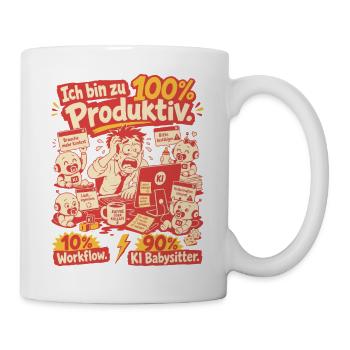 KI Babysitter Produktiv Chaos - Tasse - Weiß - Rechts
