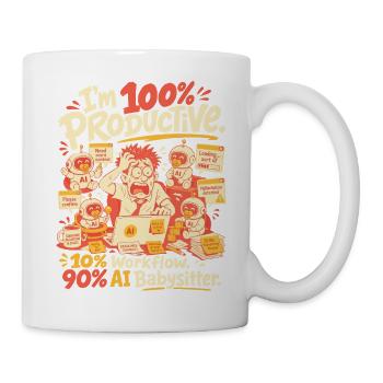 KI Babysitter Produktiv Chaos - Tasse - Weiß - Rechts