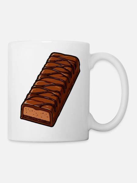 Schoko Riegel mit Zickzack-Glasur - Tasse - Weiß
