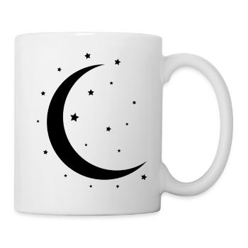 Crescent Moon and Stars - Mug - white - Right