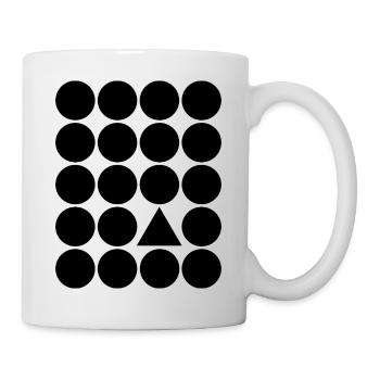 Geometrisches Raster-Dreieck-Akzent-T-Shirt - Tasse - Weiß - Rechts