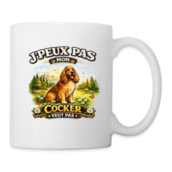 Cocker en nature: J'peux pas - Mug blanc - blanc - Droite