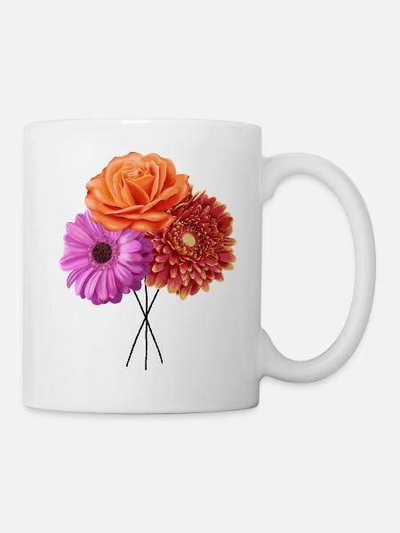Blüten Trio Farbmelodie - Tasse - Weiß