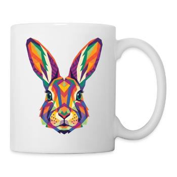Colorful Geometric Rabbit Head Pop Art - Mug - white - Right
