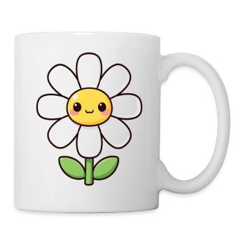 Kawaii Daisy White Flower Gift - Mug - white - Right