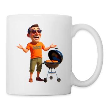 Grilling sausages - Mug - white - Right