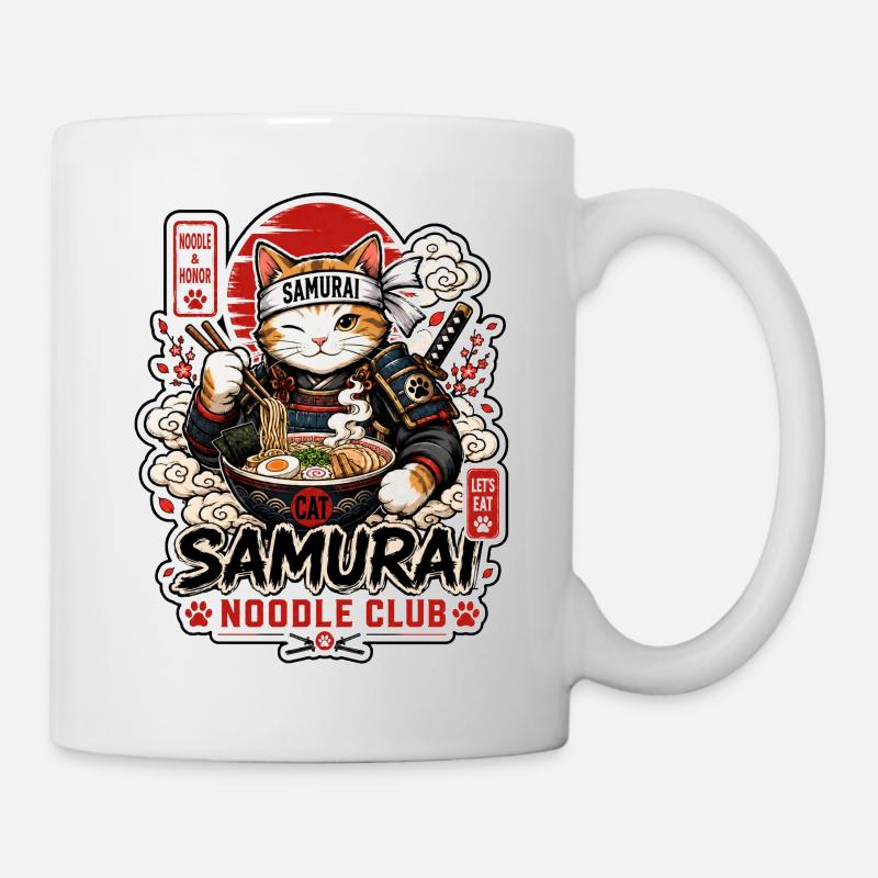 Samurai Cat Noodle Club - Tasse - Weiß
